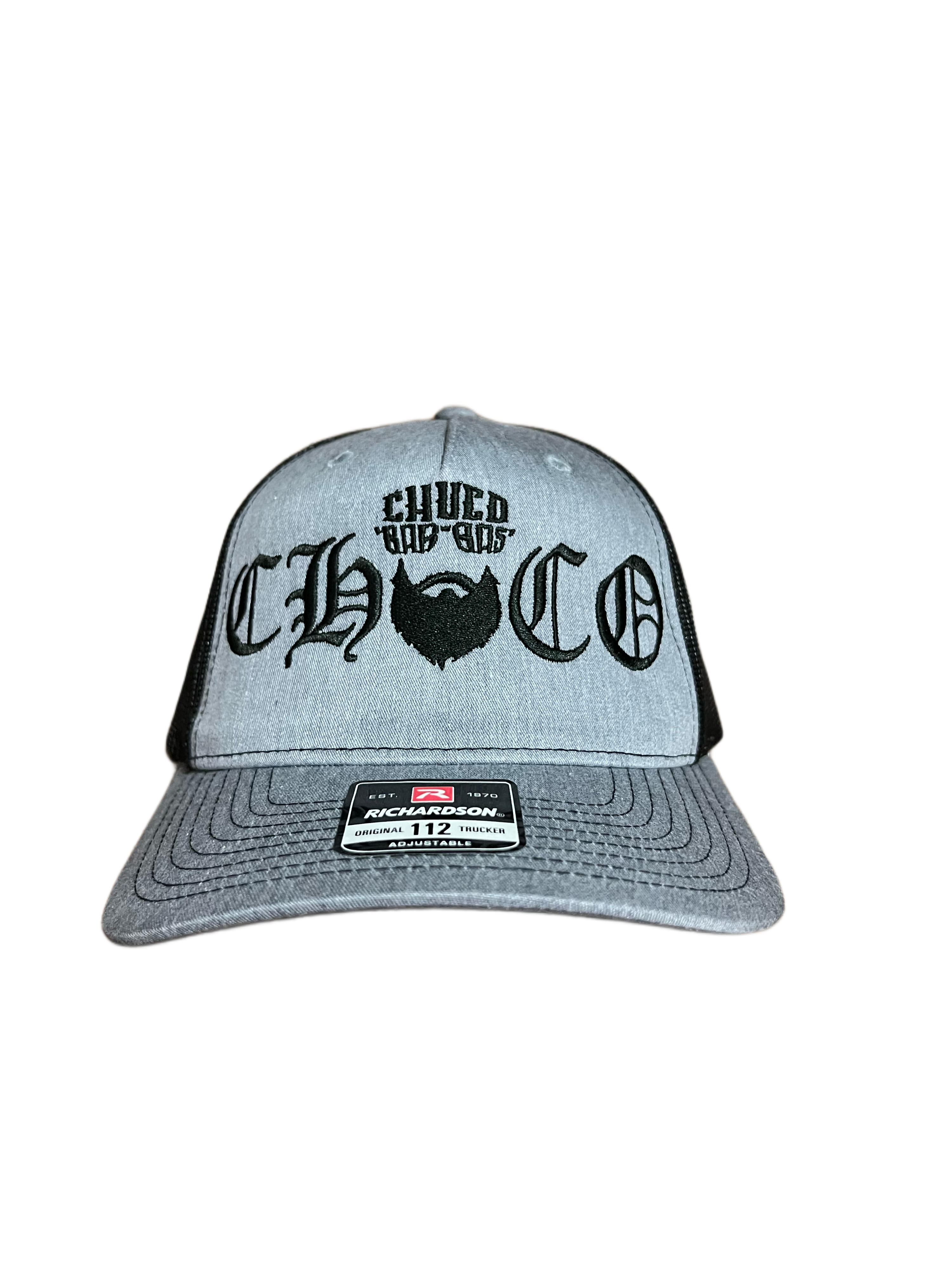 Cap Gray Black Mesh Old English Front View